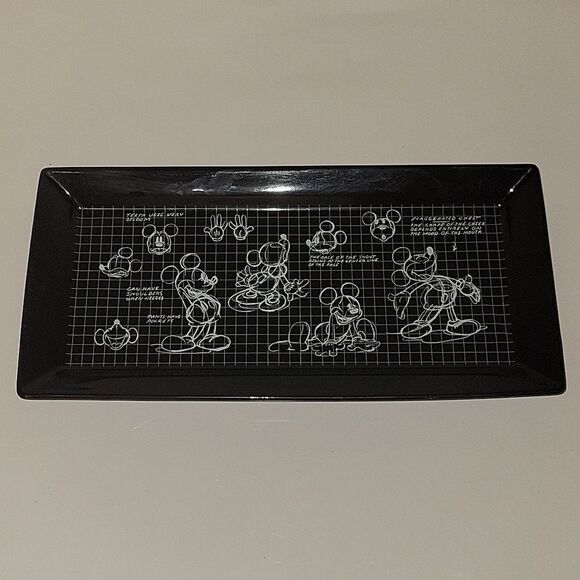 Disney: Mickey Mouse Sketchbook design black serving platter Tray - Picture 1 of 8